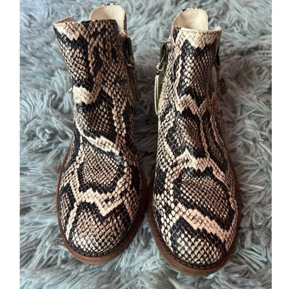 Snake Print Ankle Boots